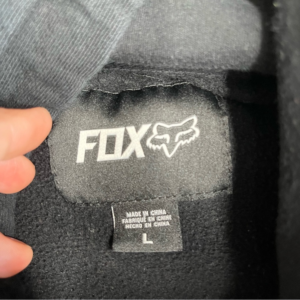 Fox Racing Hoodie Mens Large Logo Pullover Black White Kangaroo Pocket - Picture 6 of 8